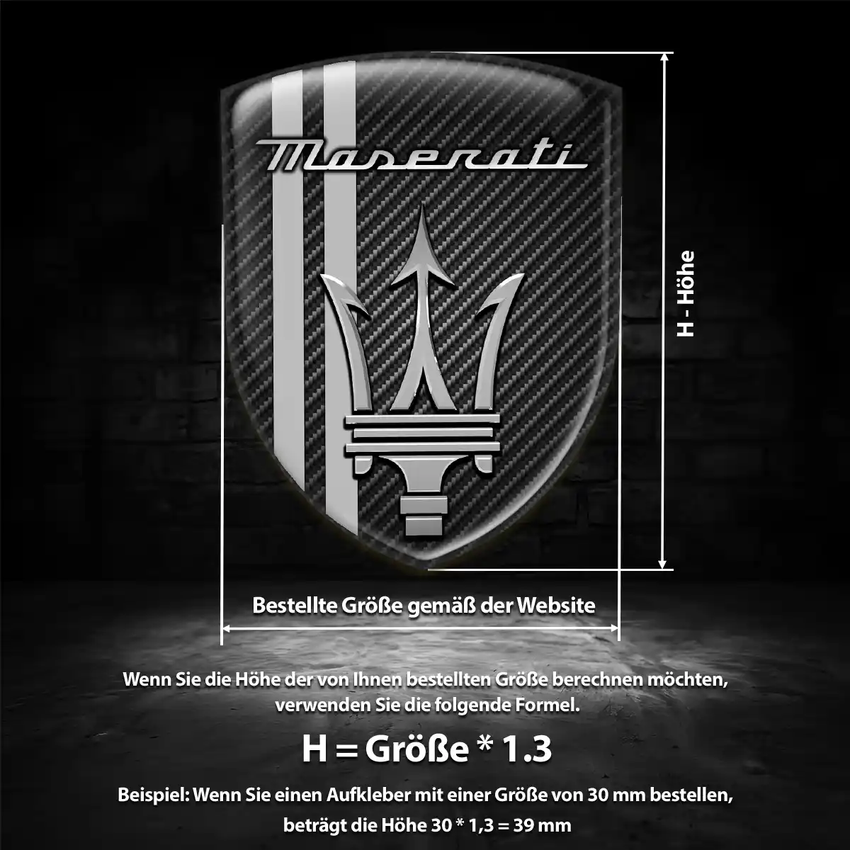 Maserati 3D Gel Aufkleber Auto Hohe Qualität