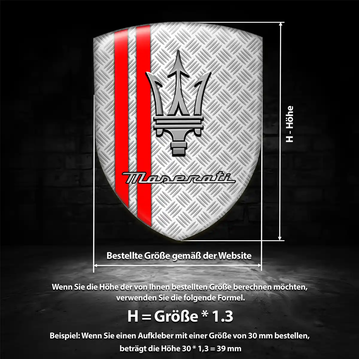 Maserati 3D Gel Aufkleber Auto Stilvolles Design