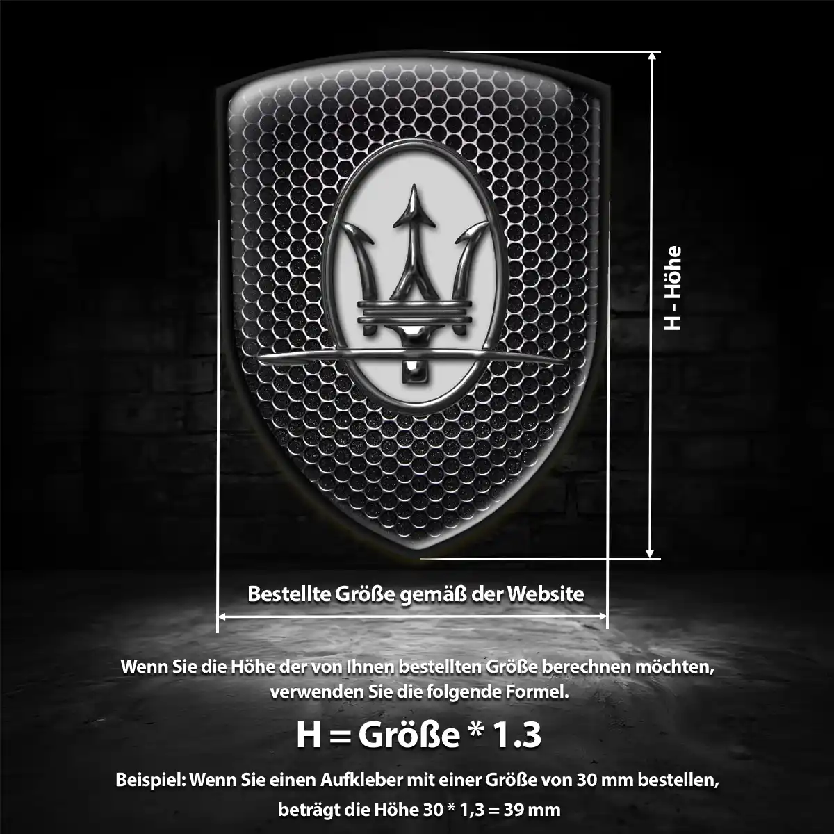 Maserati 3D Gel Aufkleber Emblem Auto Premium-Edition