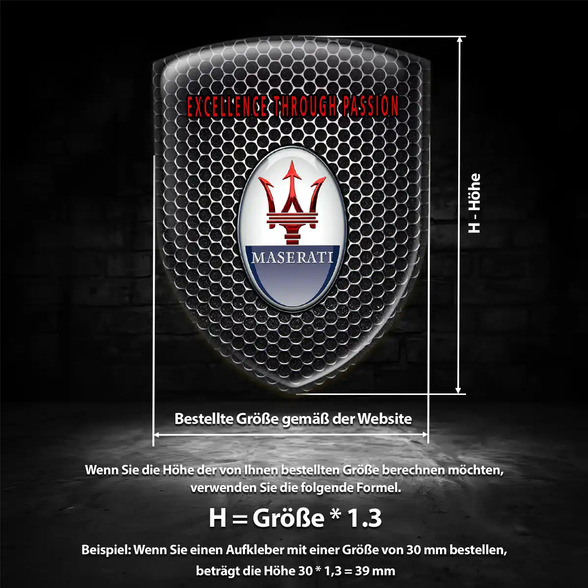 Maserati 3D Gel Aufkleber Emblem Auto Stilvolles Design