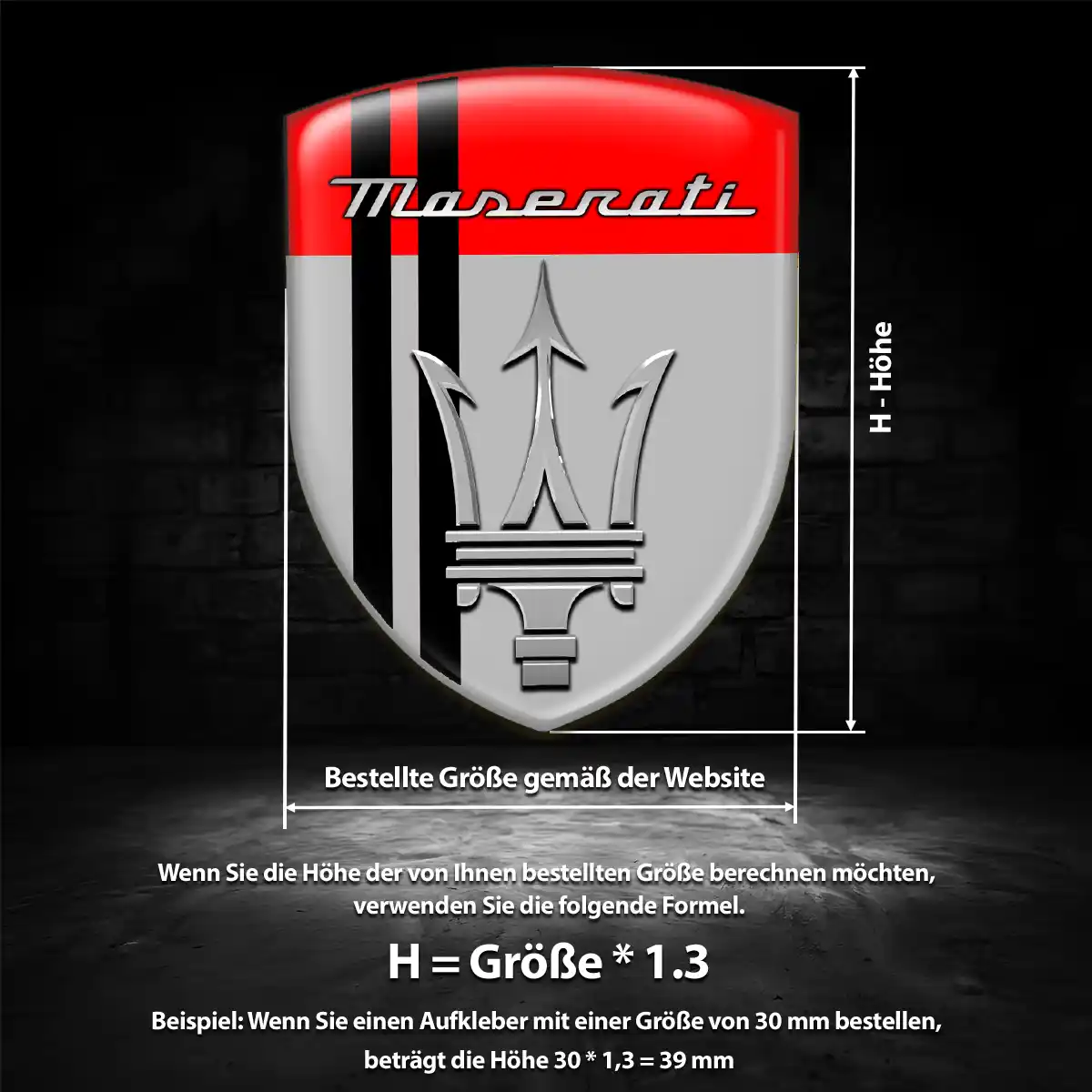 Maserati 3D Gel Aufkleber Emblem Hohe Qualität