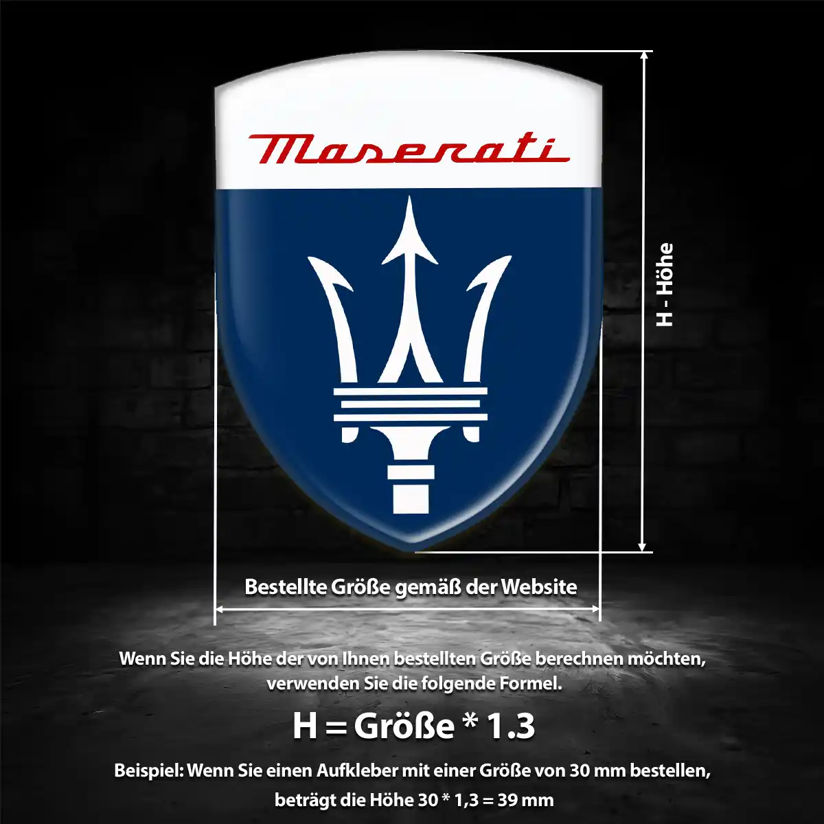 Maserati 3D Gel Aufkleber Emblem Premium-Edition