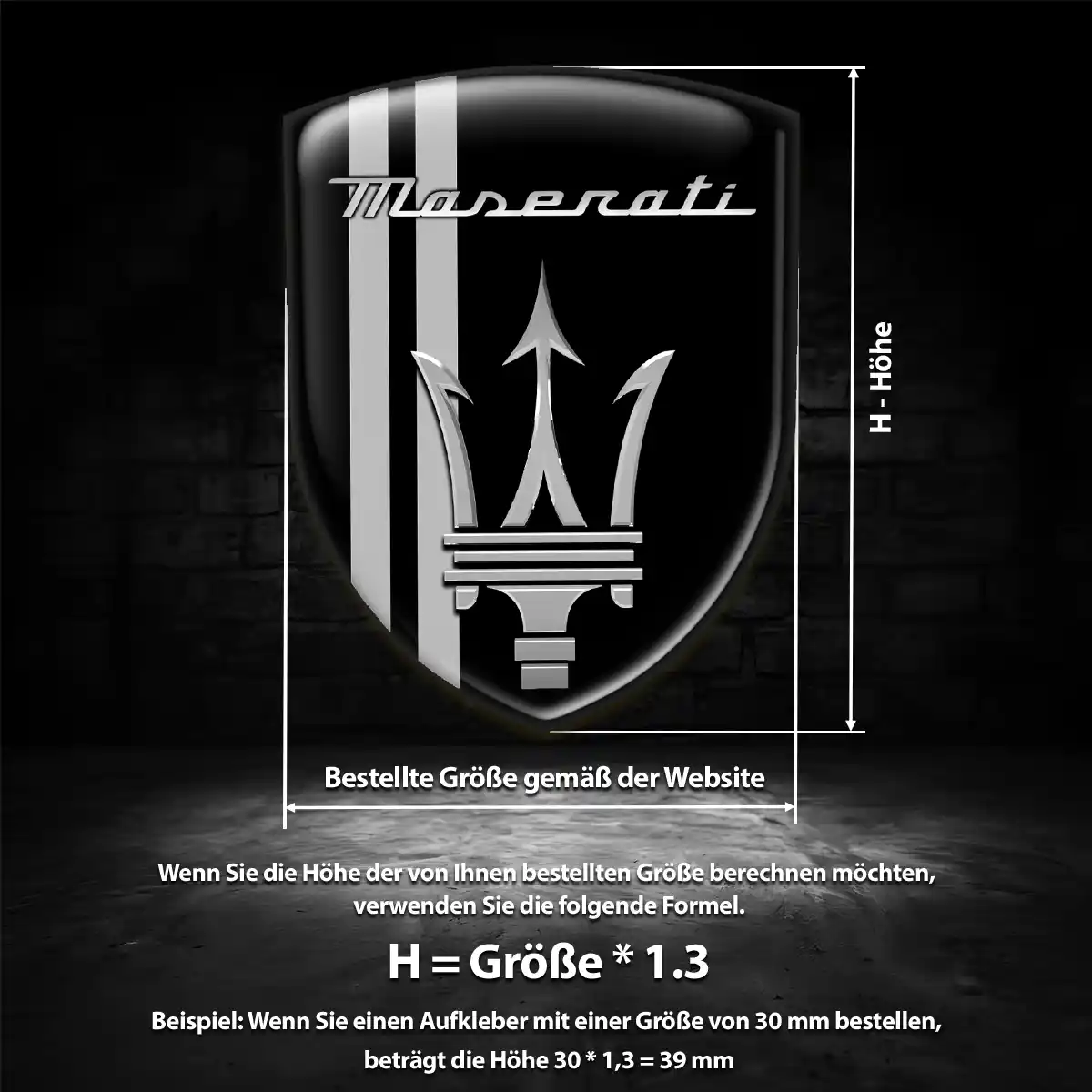 Maserati 3D Gel Aufkleber Emblem Stilvolles Design