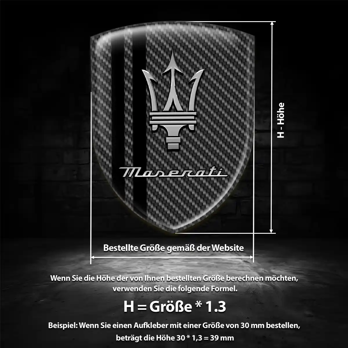 Maserati 3D Gel Aufkleber Embleme Auto Premium-Edition