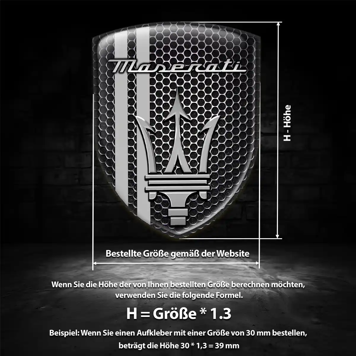 Maserati 3D Gel Aufkleber Embleme Auto Stilvolles Design