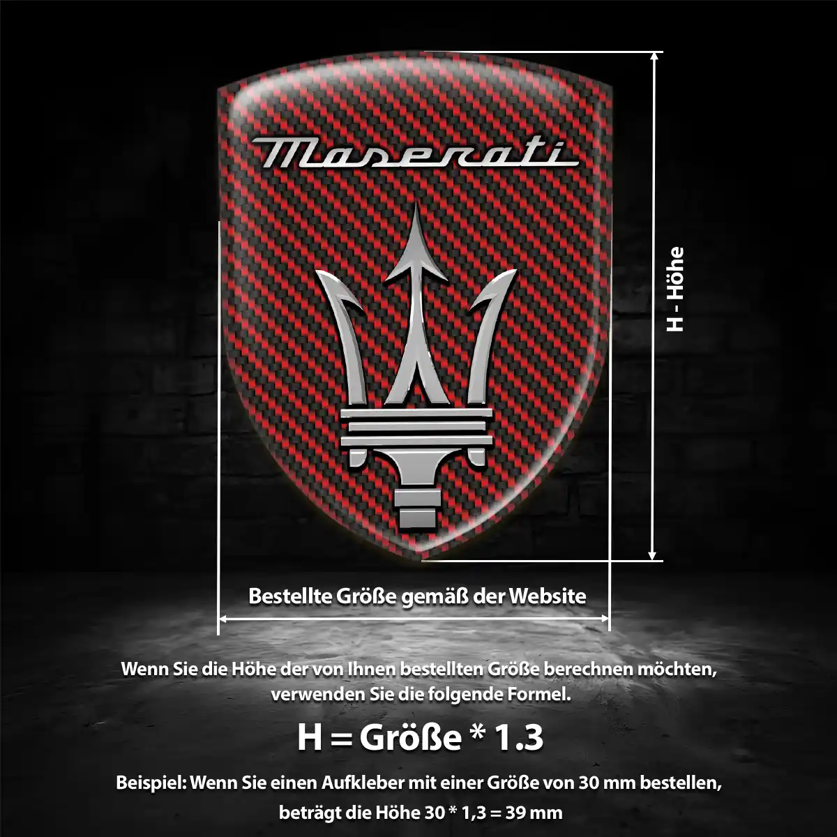 Maserati 3D Gel Aufkleber Embleme Premium-Edition