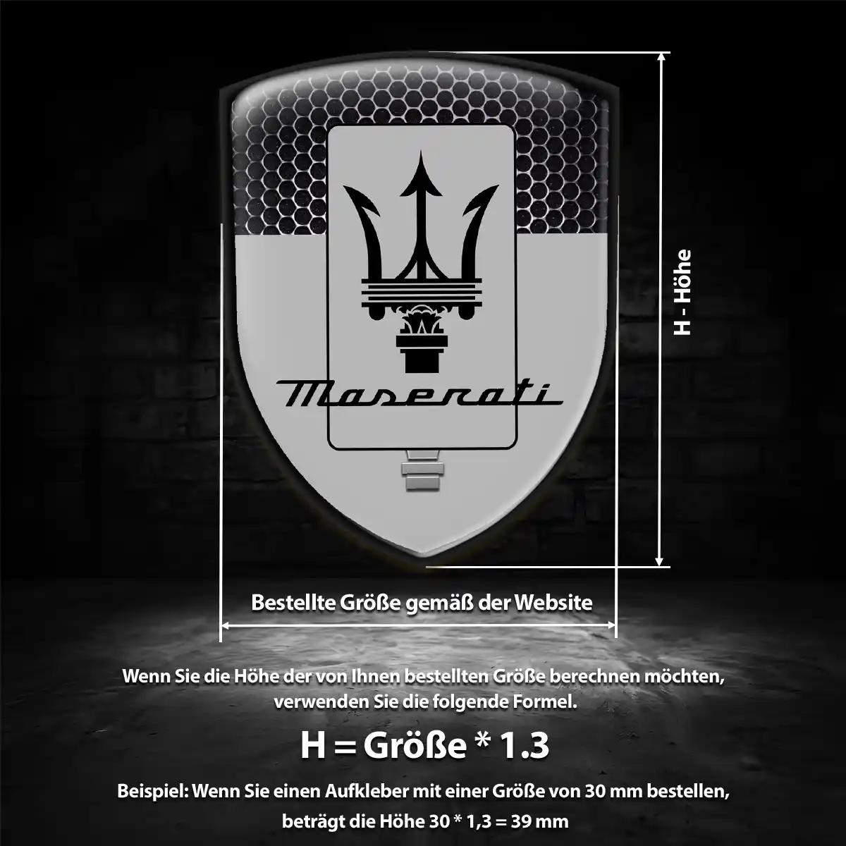 Maserati 3D Gel Aufkleber Embleme Premiumqualität