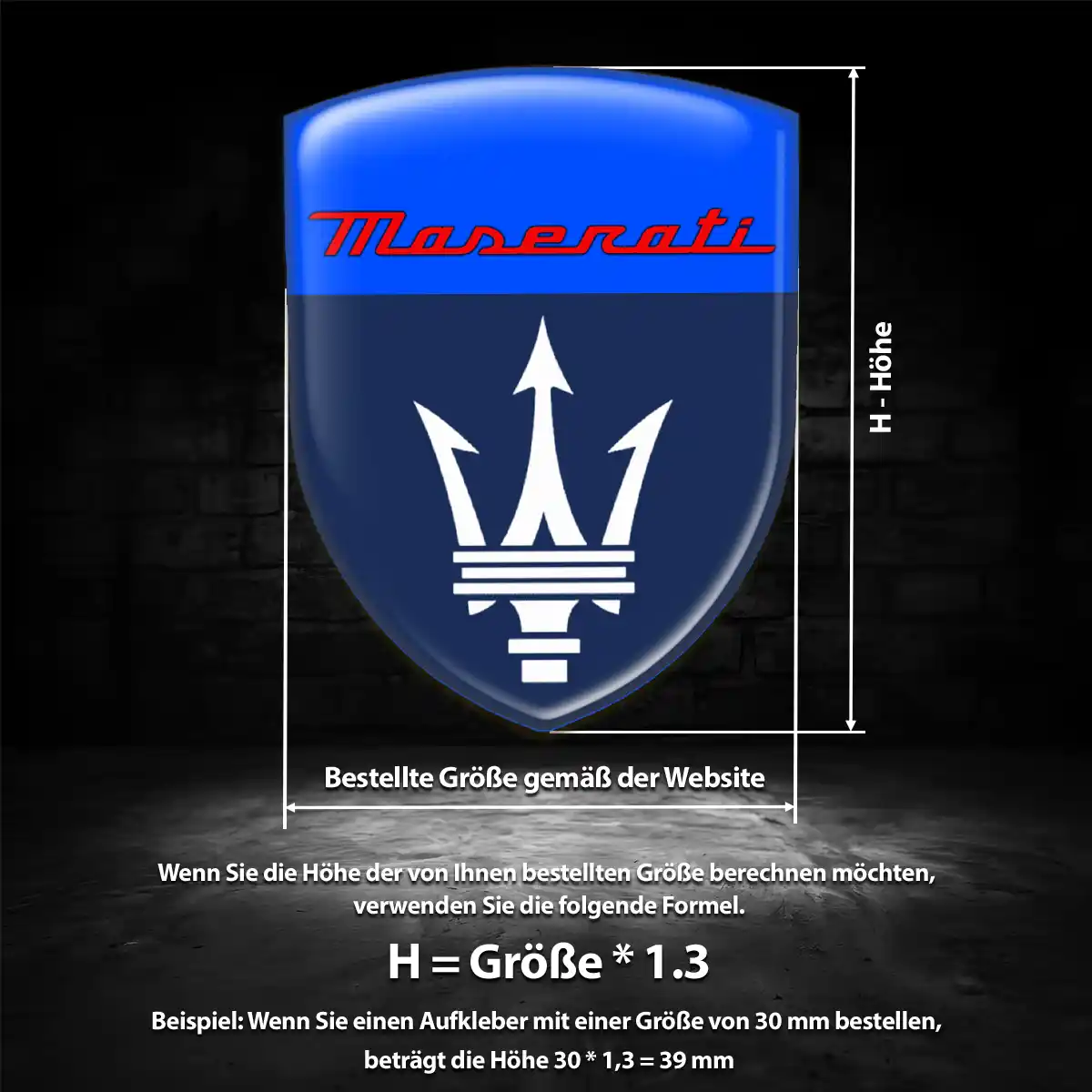 Maserati 3D Gel Aufkleber Hohe Qualität