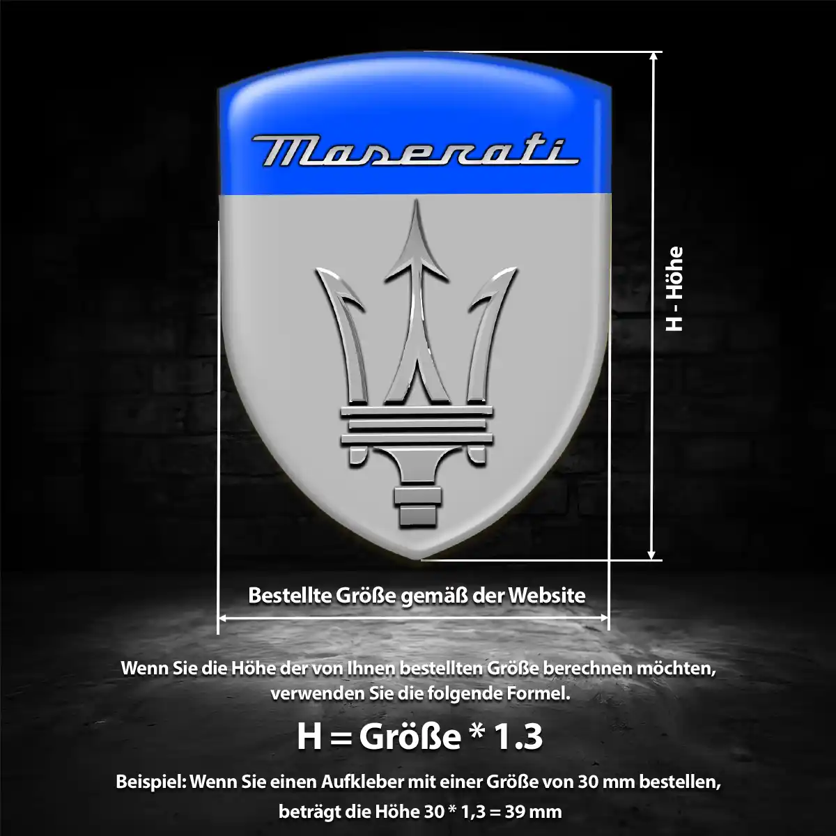 Maserati 3D Gel Aufkleber Premium-Edition