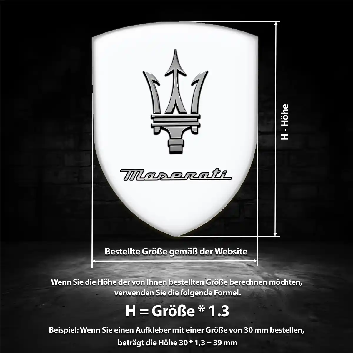 Maserati 3D Gel Aufkleber Premiumqualität