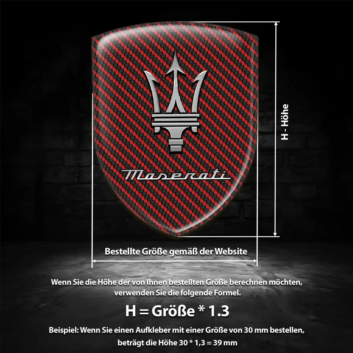 Maserati 3D Gel Aufkleber Silikon Auto Premium-Edition