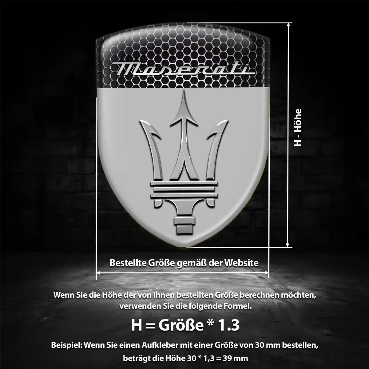 Maserati 3D Gel Aufkleber Silikon Auto Stilvolles Design