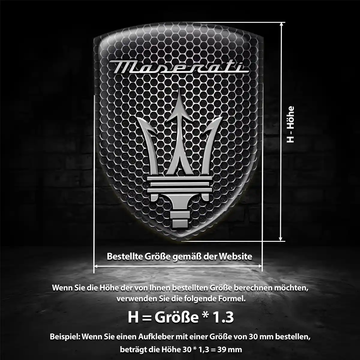 Maserati 3D Gel Aufkleber Silikon Hohe Qualität