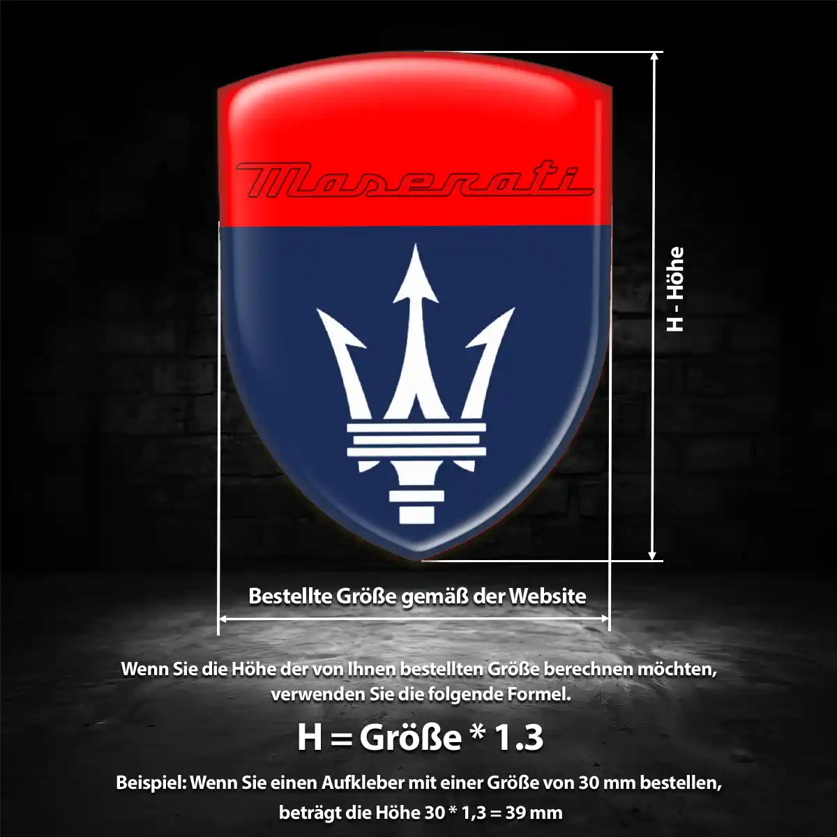 Maserati 3D Gel Aufkleber Silikon Premium-Edition