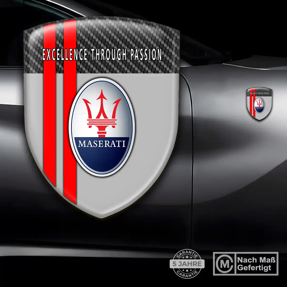 Maserati 3D Gel Aufkleber Silikon Stilvolles Design
