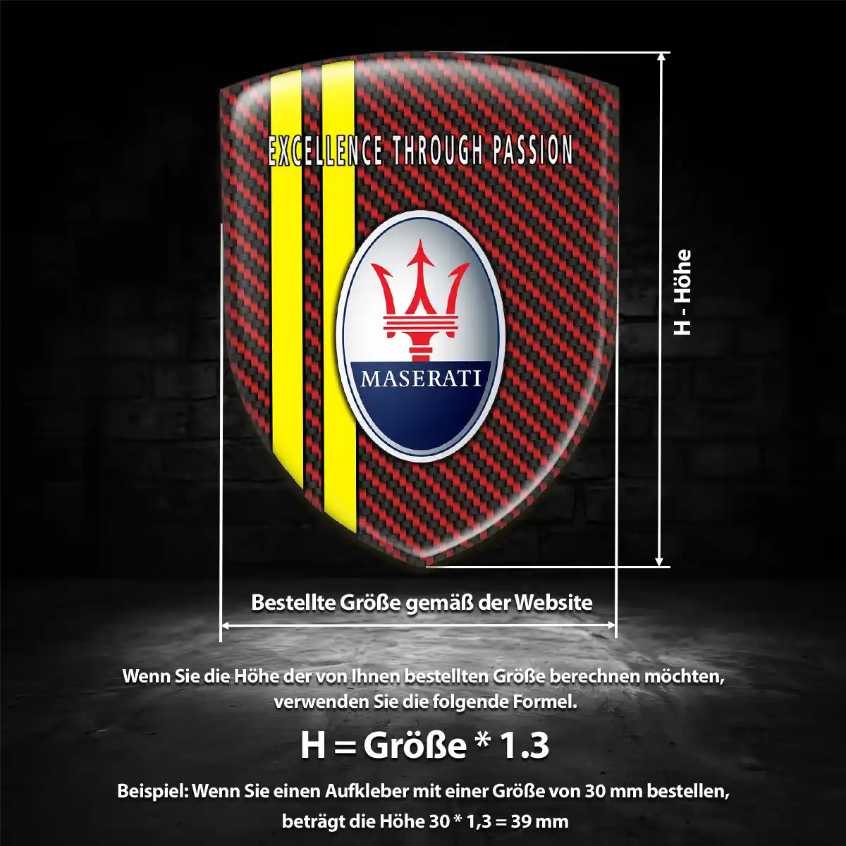 Maserati 3D Gel Aufkleber Stilvolles Design