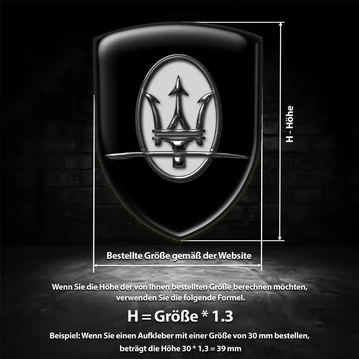 Maserati 3D Gel Aufkleber Wappen Auto Stilvolles Design