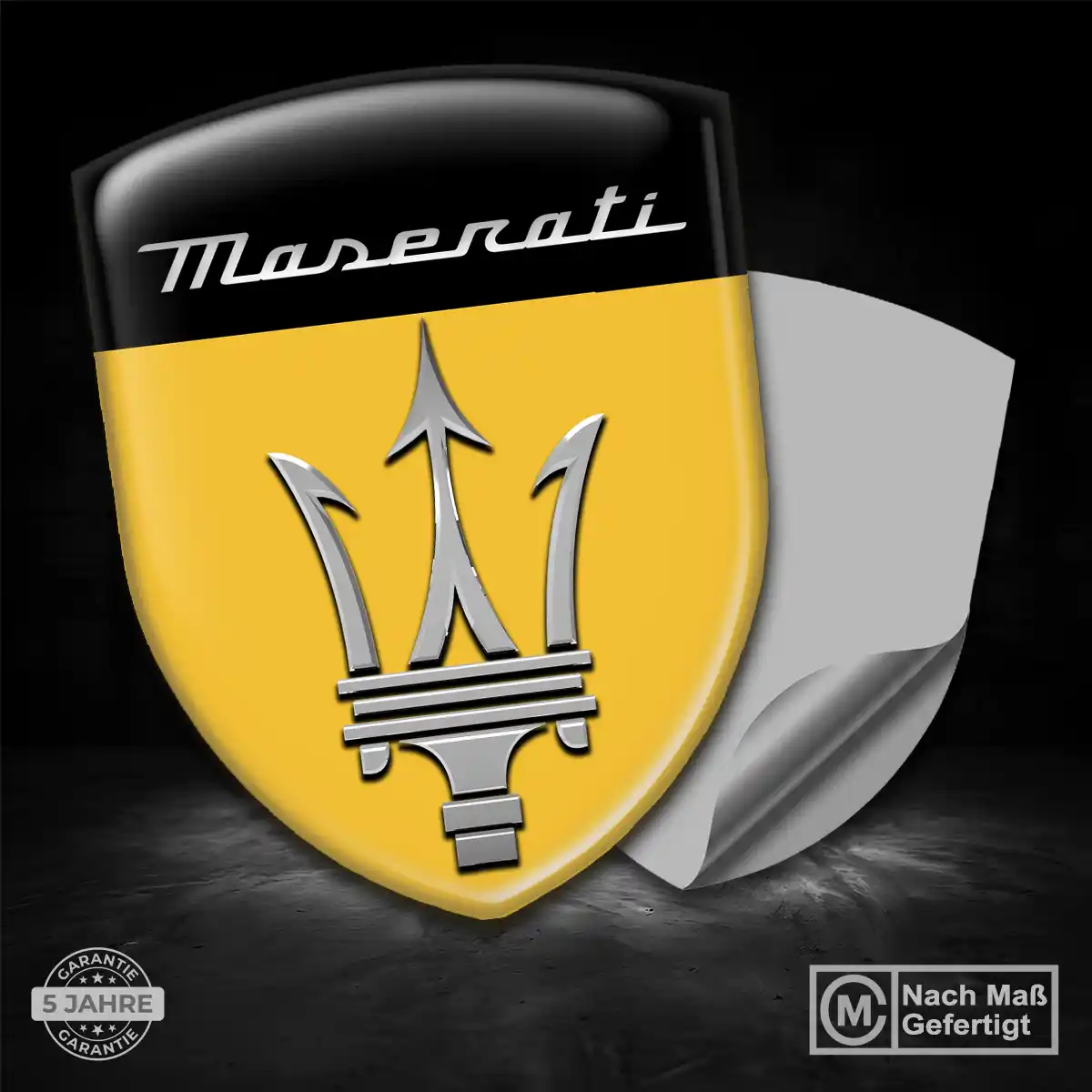 Maserati 3D Gel Aufkleber Wappen Premium-Edition