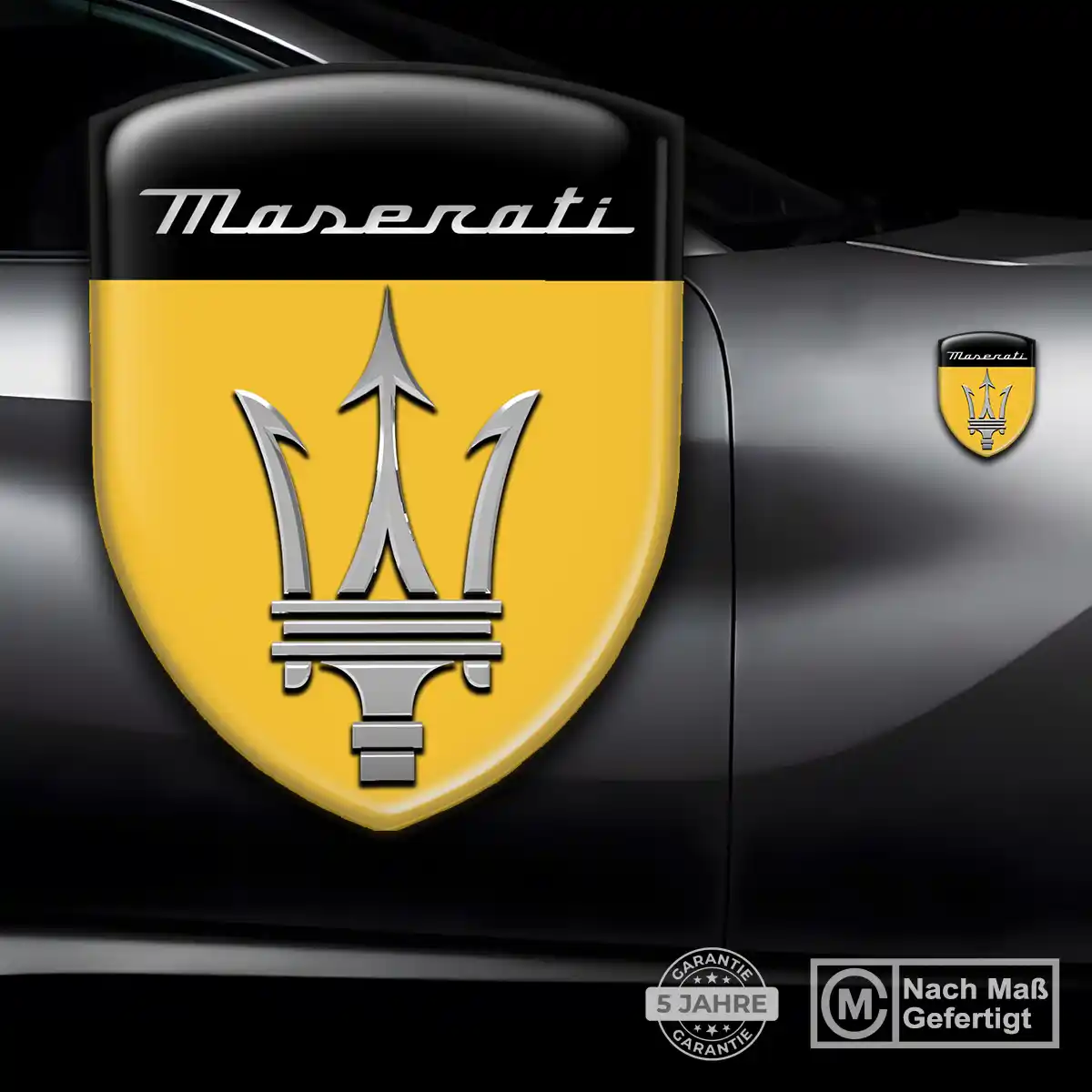 Maserati 3D Gel Aufkleber Wappen Premium-Edition