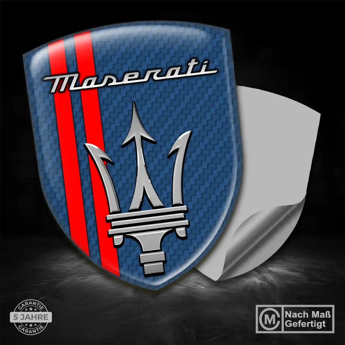 Maserati 3D Gel Aufkleber Wappen Premiumqualität
