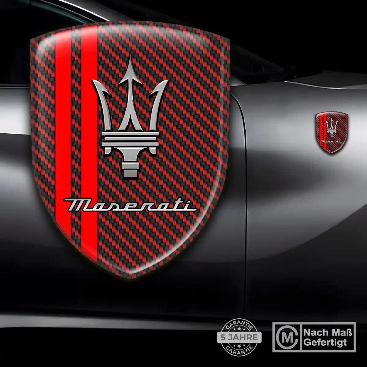 Maserati 3D Gel Aufkleber Wappen Stilvolles Design