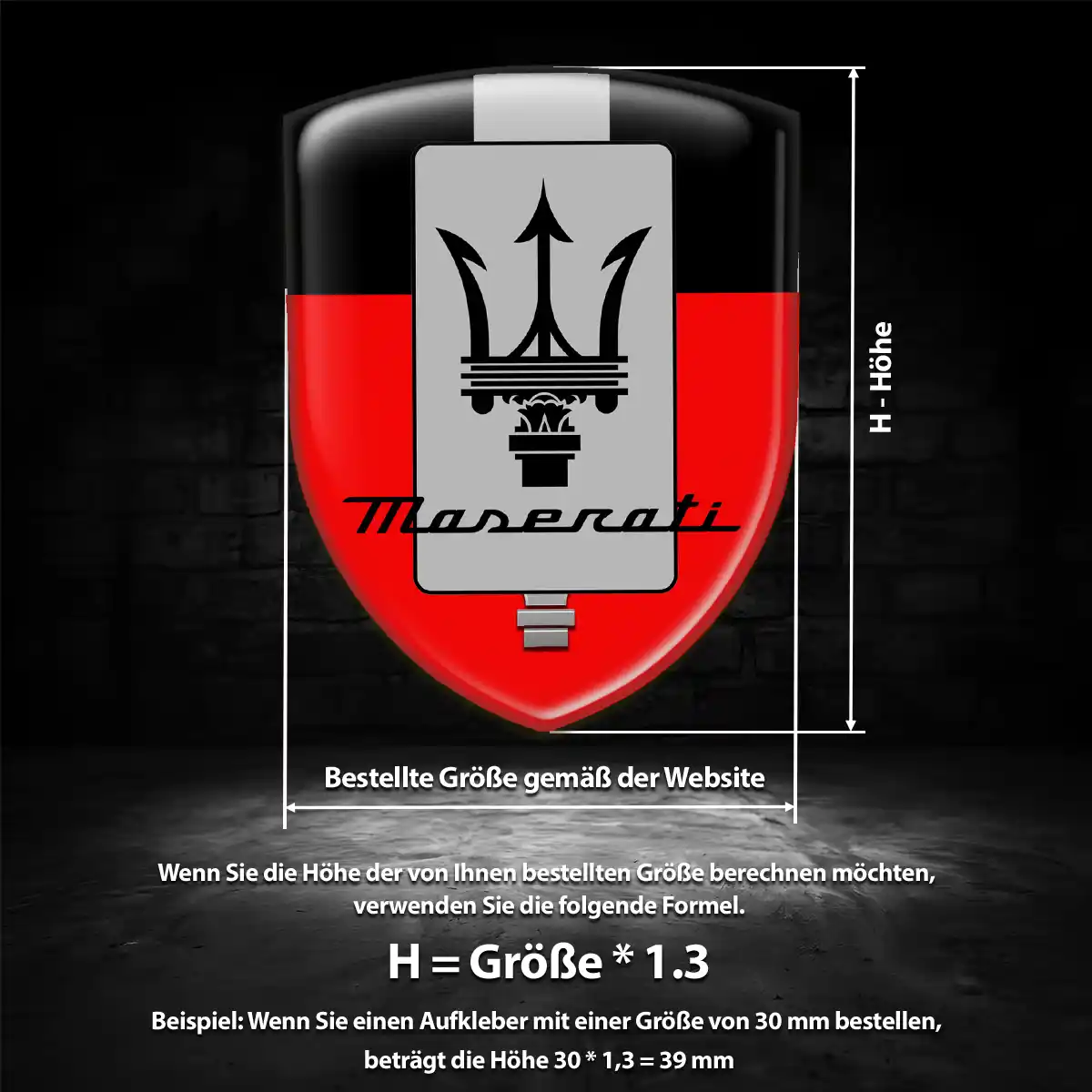 Maserati Aufkleber 3D Gel Emblem Auto Hohe Qualität