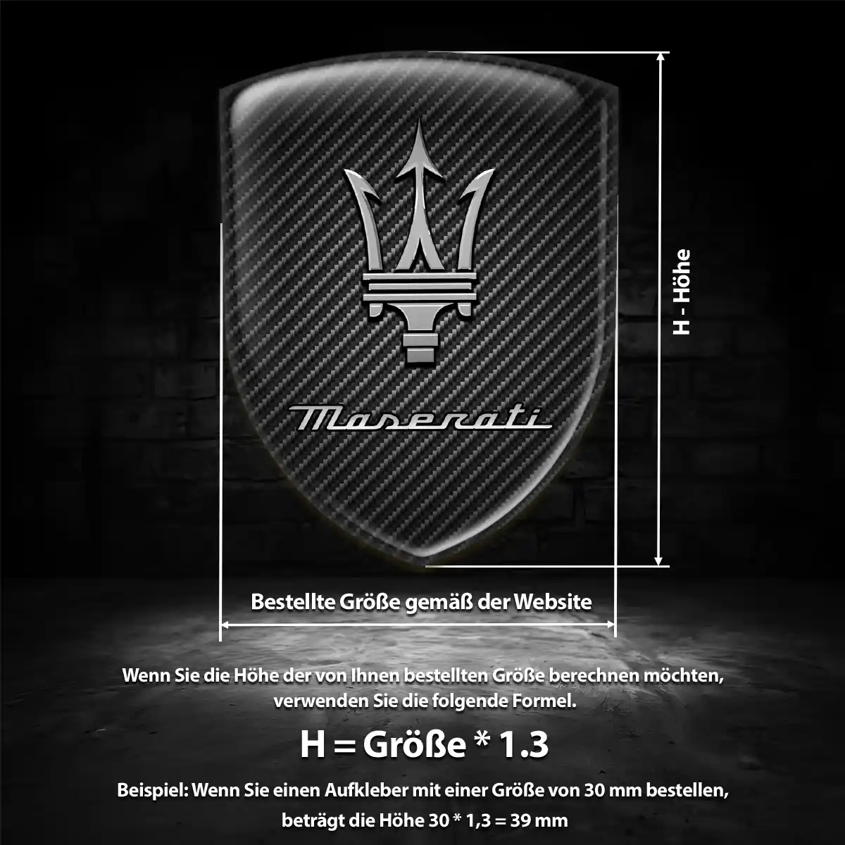 Maserati Aufkleber 3D Gel Emblem Auto Premium-Edition