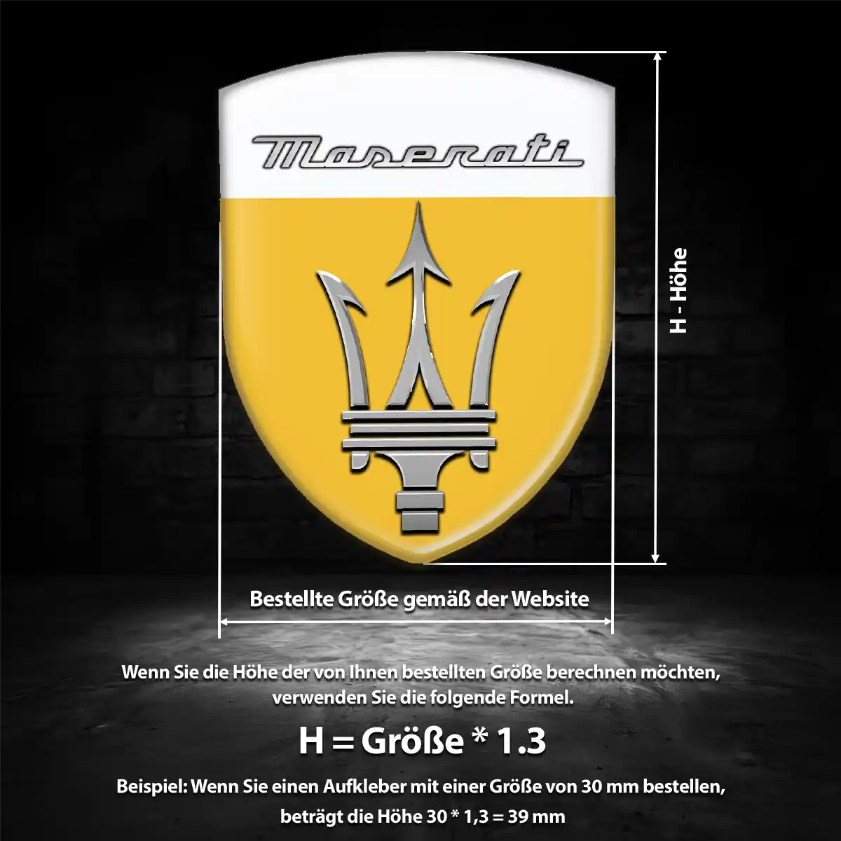 Maserati Aufkleber 3D Gel Emblem Hohe Qualität