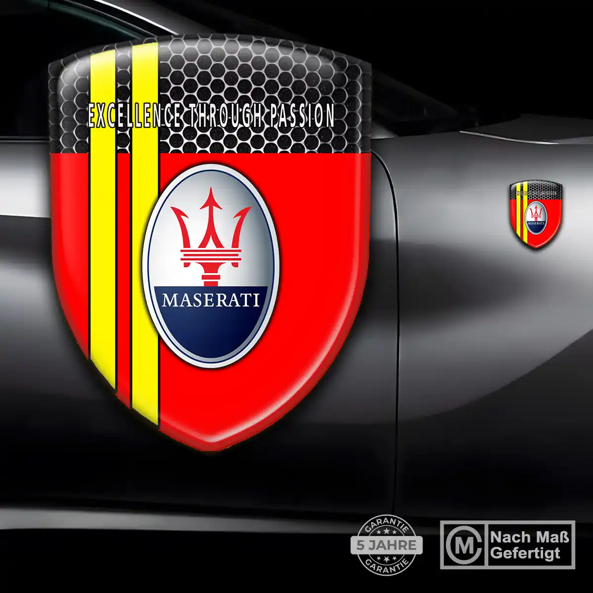 Maserati Aufkleber 3D Gel Emblem Premium-Edition