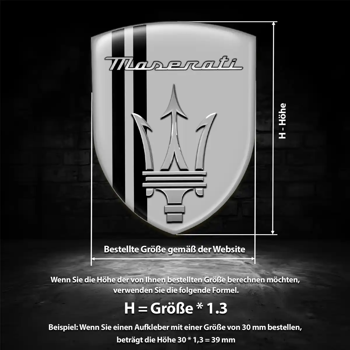 Maserati Aufkleber 3D Gel Emblem Premiumqualität