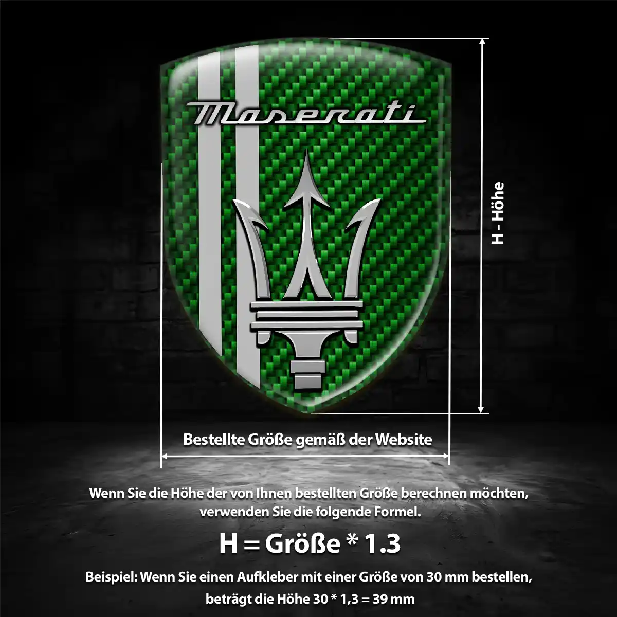 Maserati Aufkleber 3D Gel Emblem Stilvolles Design