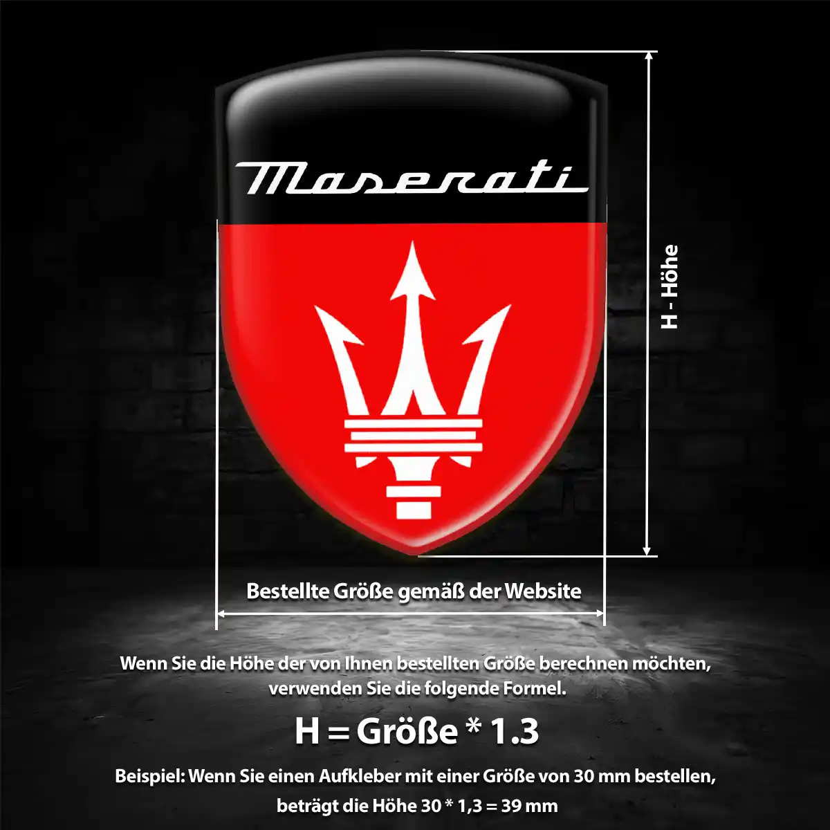 Maserati Aufkleber 3D Gel Embleme Auto Hohe Qualität