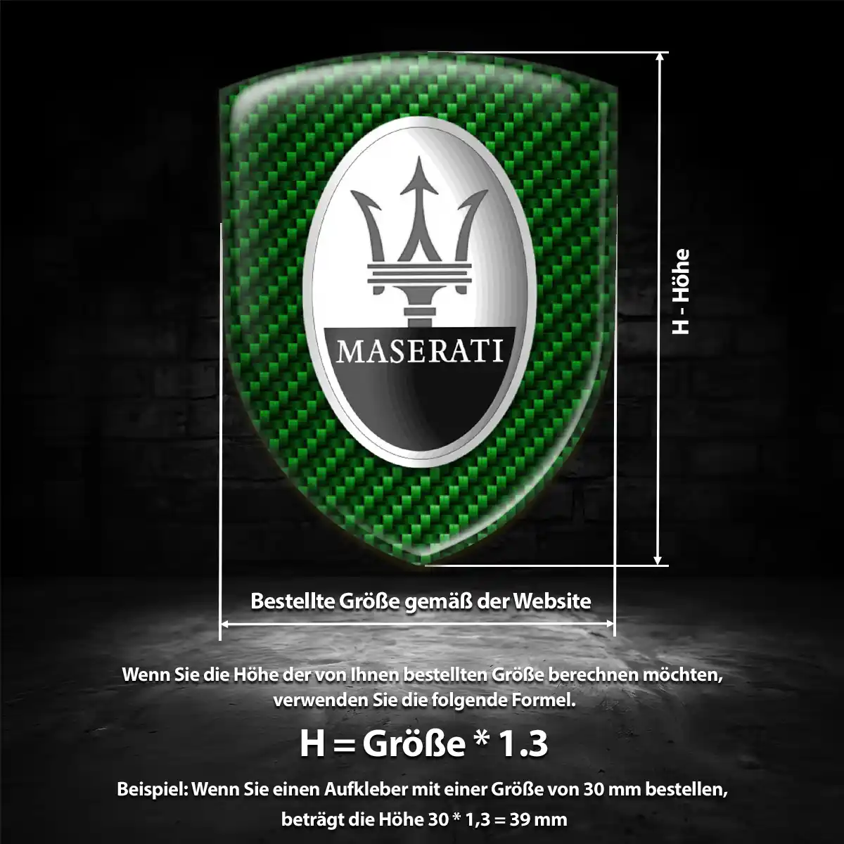 Maserati Aufkleber 3D Gel Embleme Auto Premium-Edition