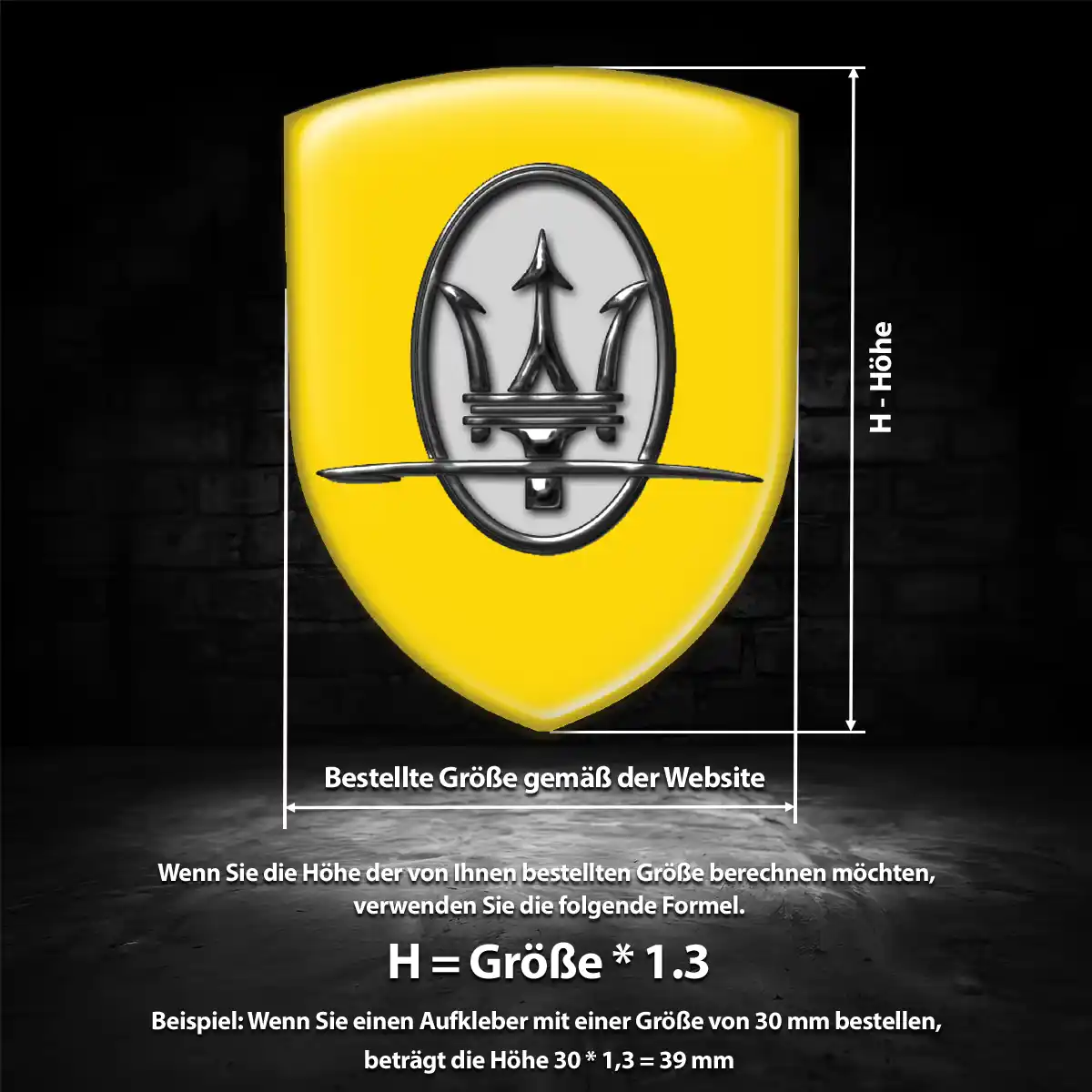 Maserati Aufkleber 3D Gel Embleme Hohe Qualität