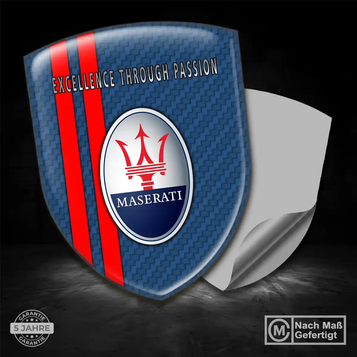 Maserati Aufkleber 3D Gel Embleme Premium-Edition