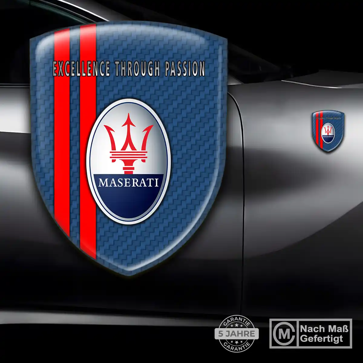 Maserati Aufkleber 3D Gel Embleme Premium-Edition