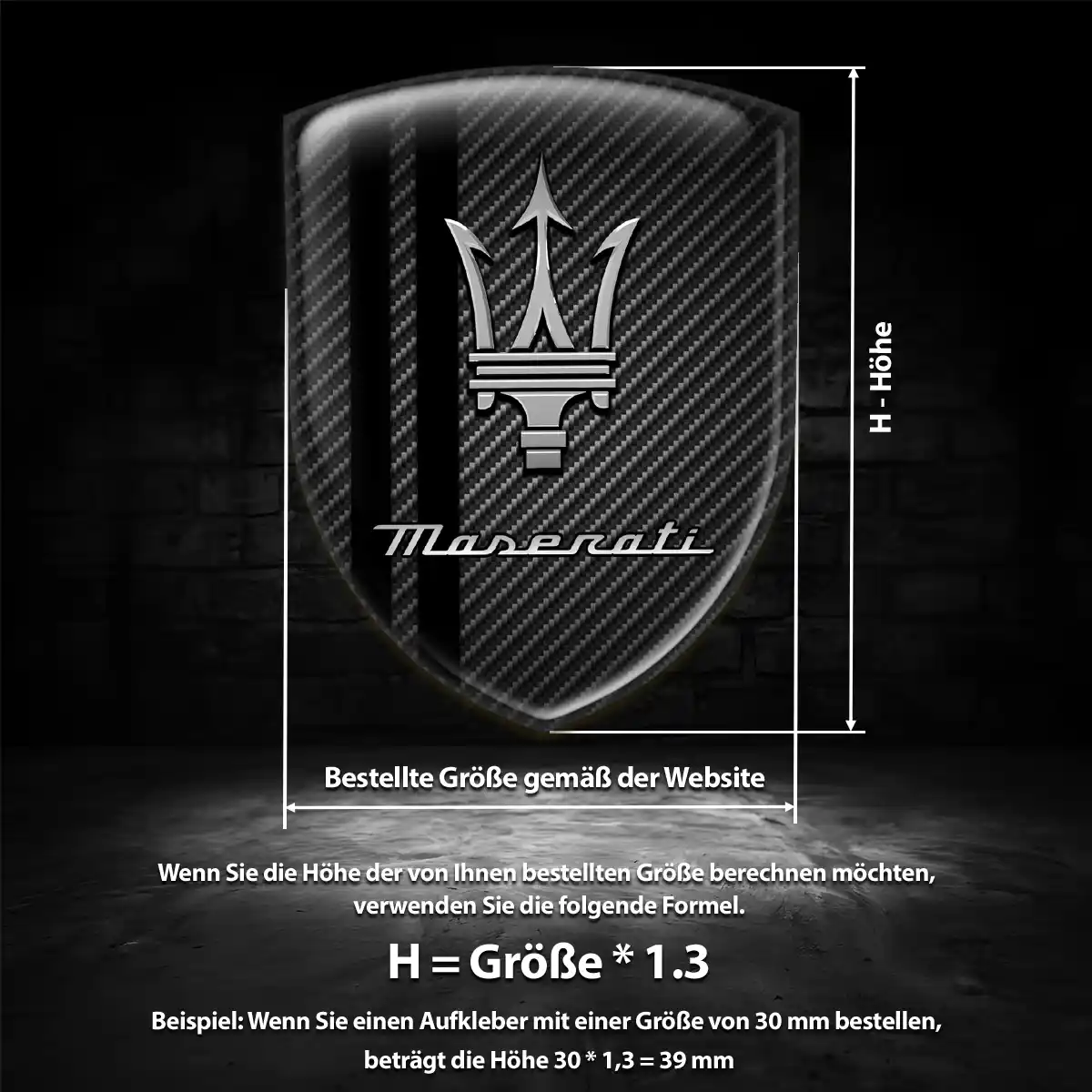 Maserati Aufkleber 3D Gel Embleme Premiumqualität