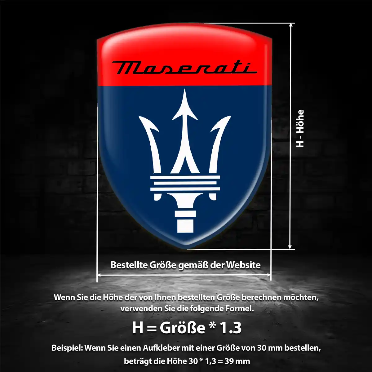 Maserati Aufkleber 3D Gel Embleme Stilvolles Design
