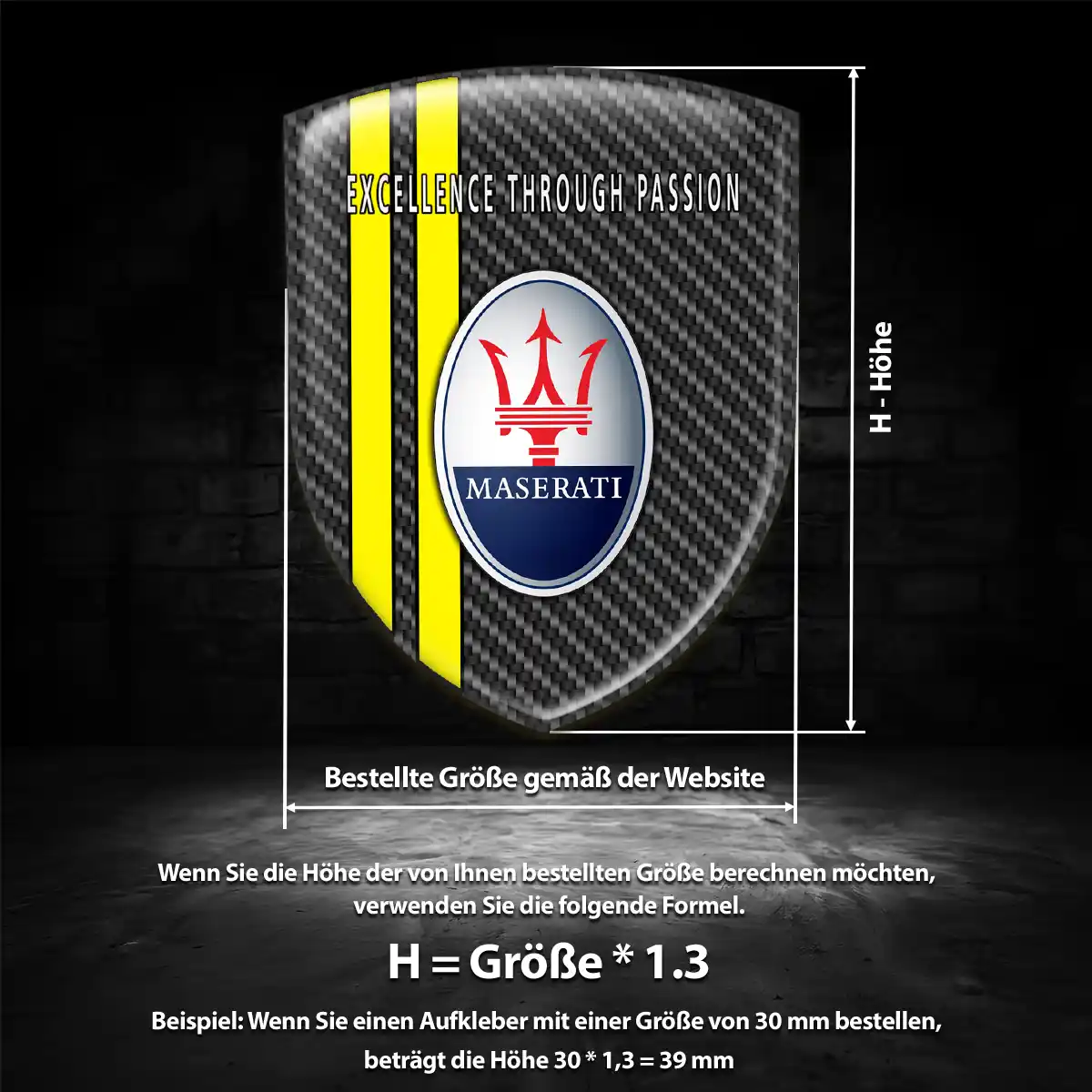 Maserati Aufkleber 3D Gel Silikon Auto Hohe Qualität