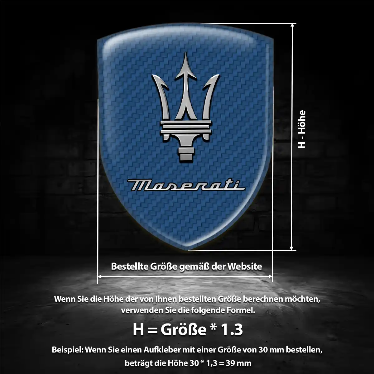Maserati Aufkleber 3D Gel Silikon Auto Premium-Edition