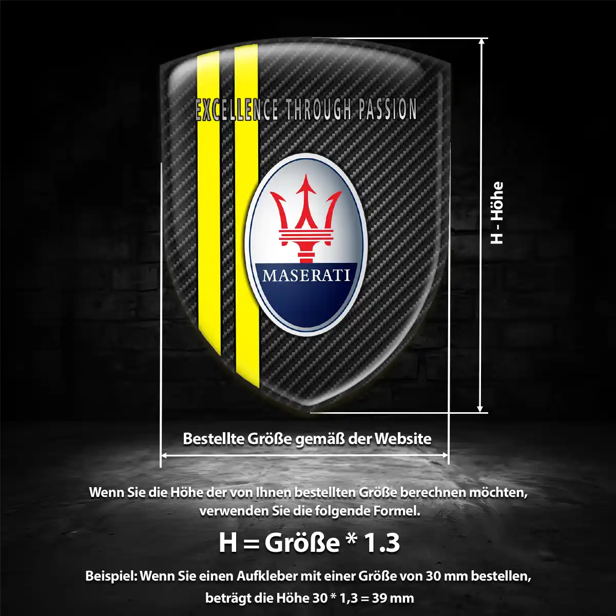 Maserati Aufkleber 3D Gel Silikon Hohe Qualität
