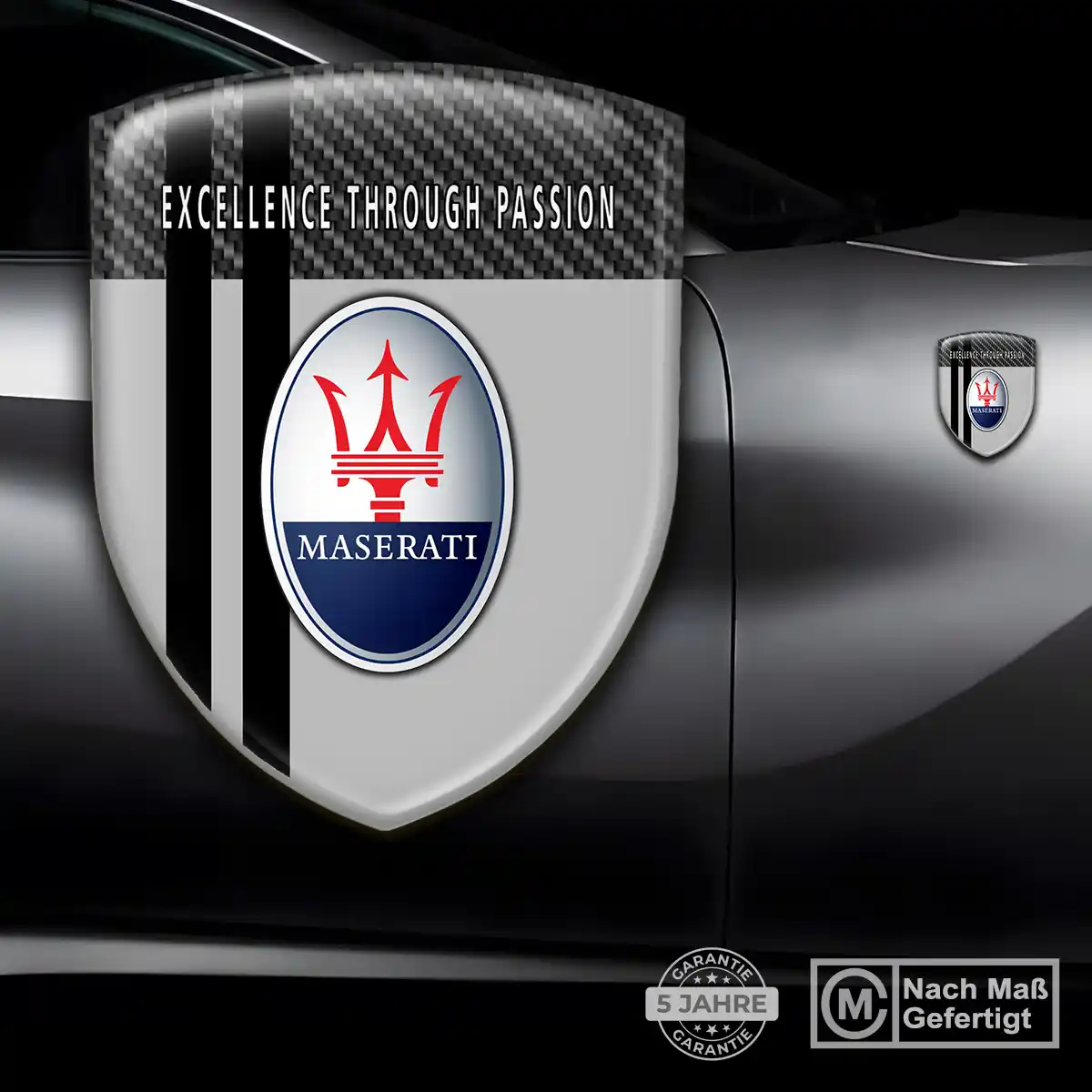 Maserati Aufkleber 3D Gel Silikon Premiumqualität
