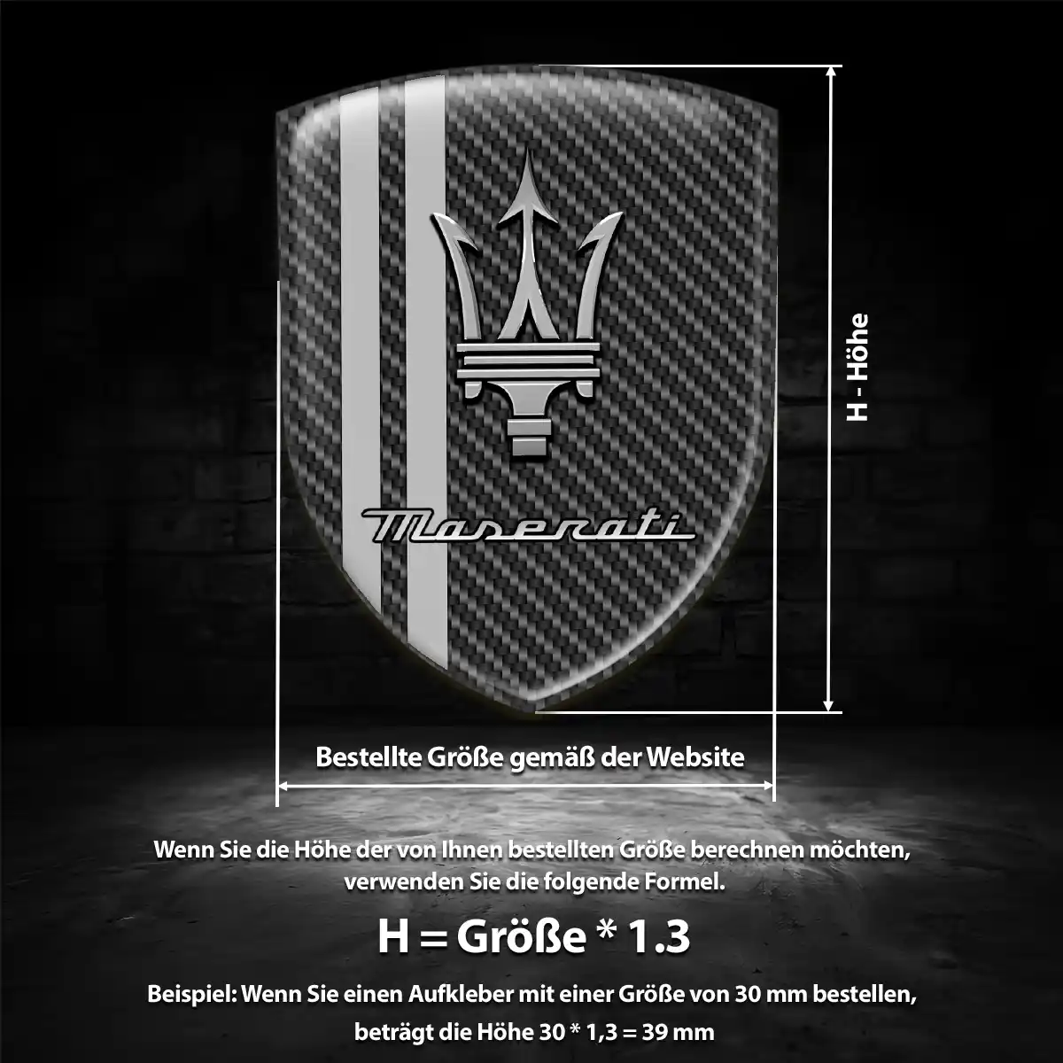 Maserati Aufkleber 3D Gel Silikon Stilvolles Design