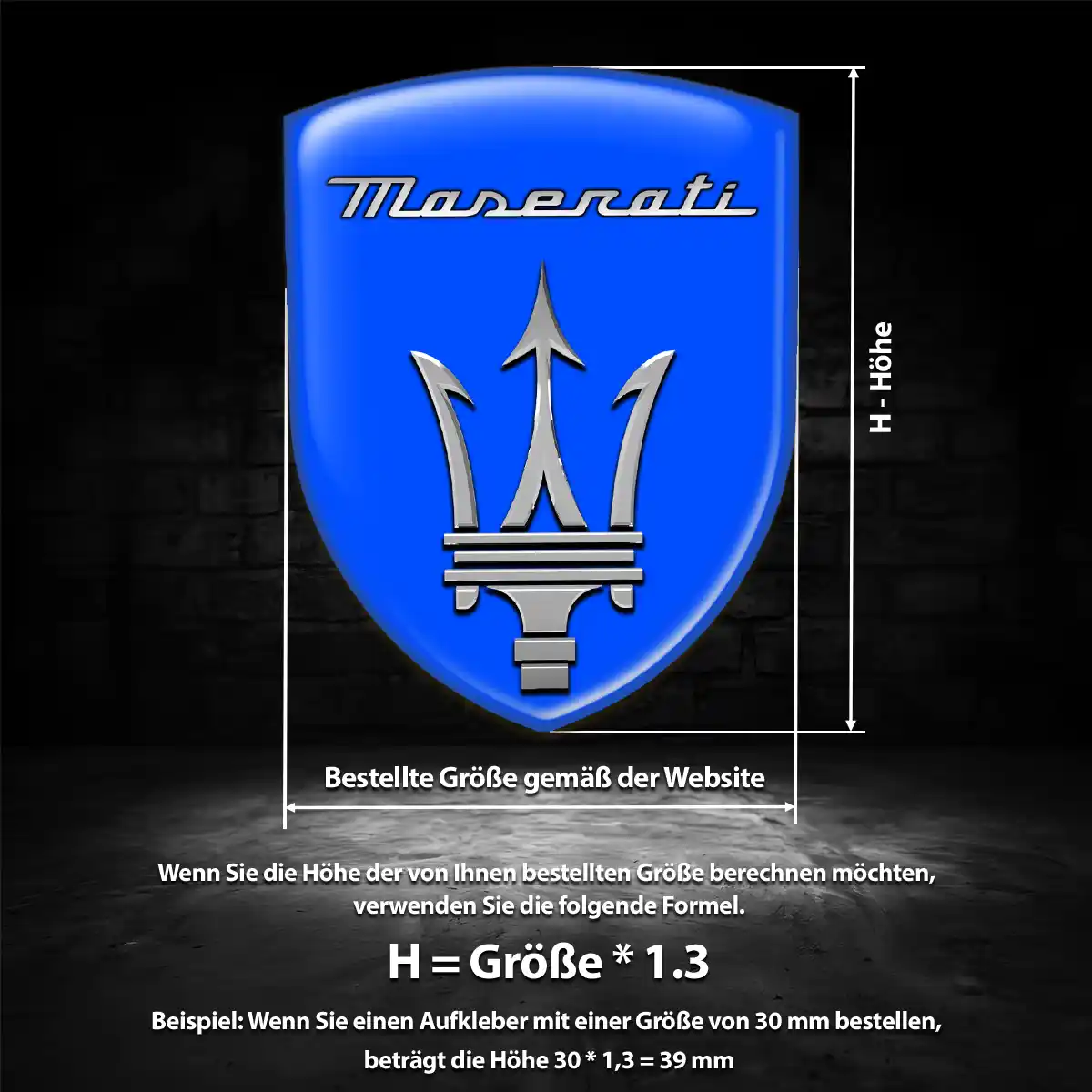 Maserati Aufkleber 3D Gel Wappen Auto Hohe Qualität