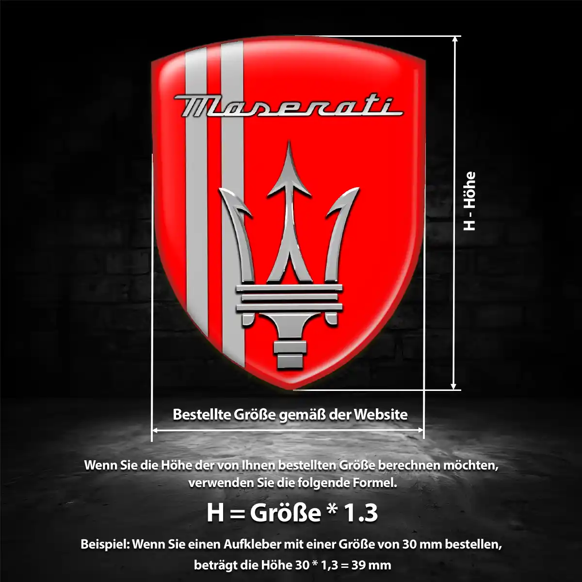 Maserati Aufkleber 3D Gel Wappen Auto Premium-Edition