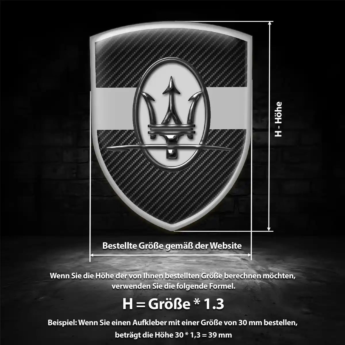 Maserati Aufkleber 3D Gel Wappen Auto Stilvolles Design