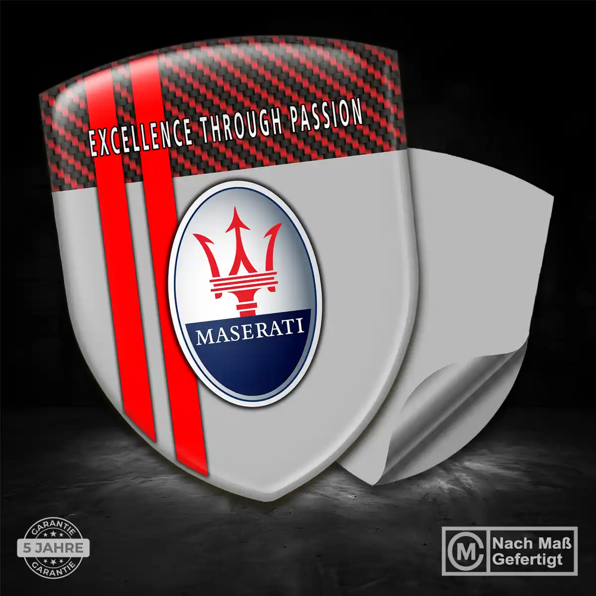 Maserati Aufkleber 3D Gel Wappen Hohe Qualität