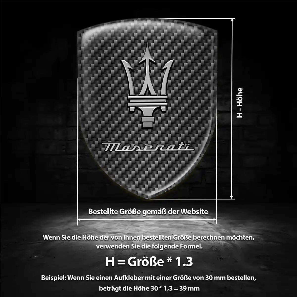 Maserati Aufkleber 3D Gel Wappen Premiumqualität