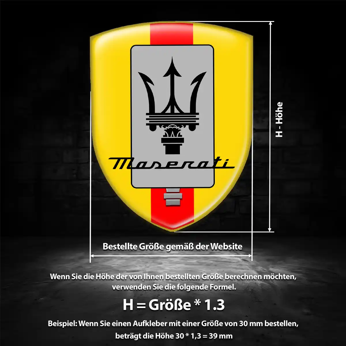 Maserati Aufkleber 3D Gel Wappen Stilvolles Design