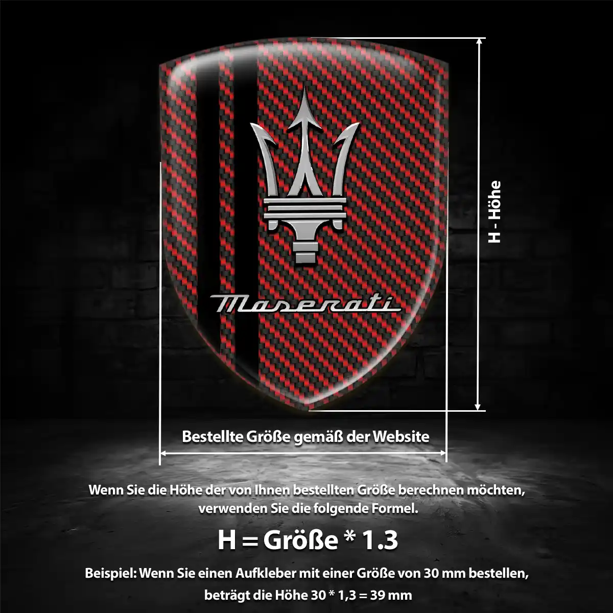 Maserati Aufkleber Emblem Auto Premium-Edition